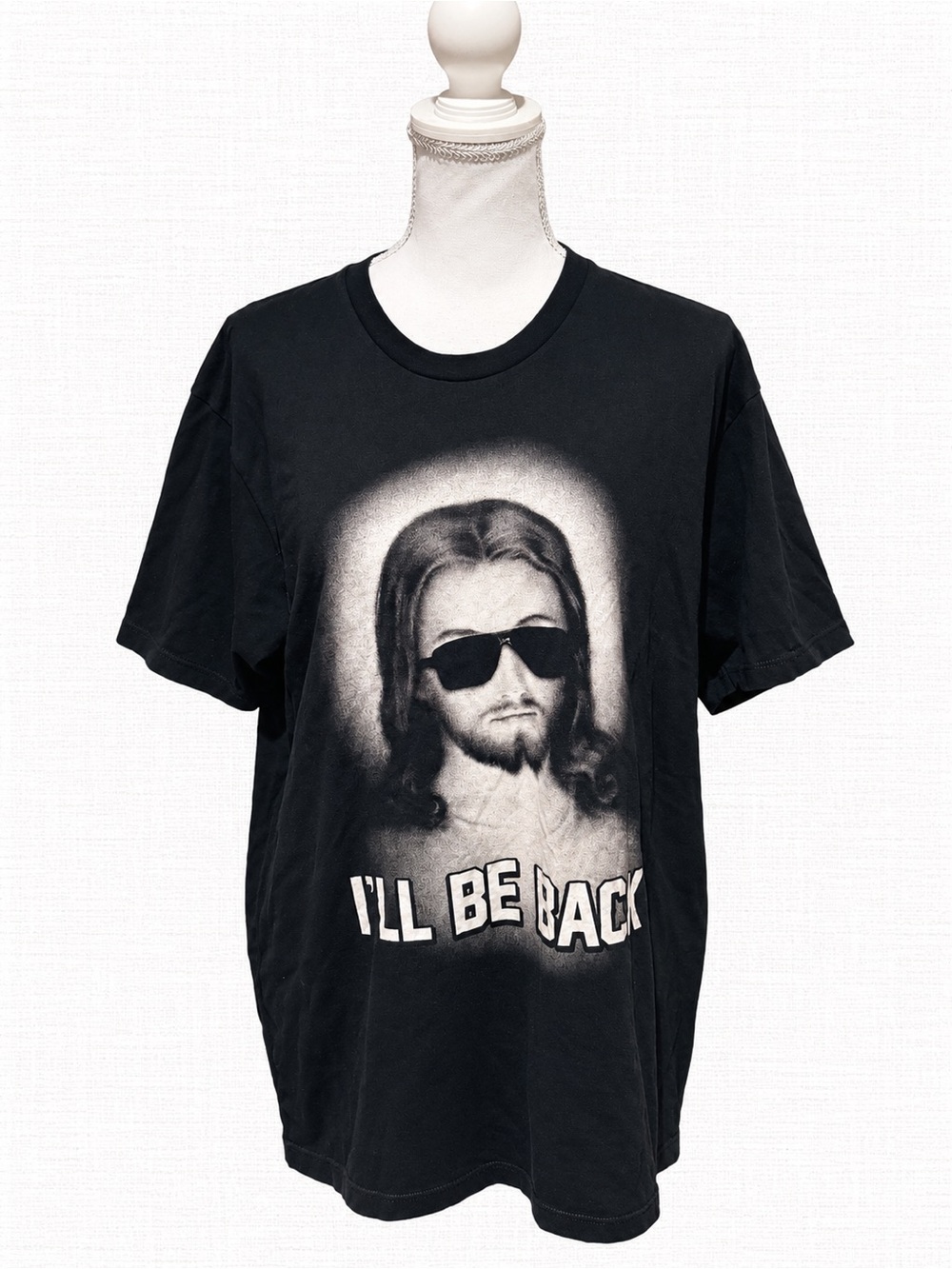 Goodie Two Sleeves Jesus “I’ll Be Back” Graphic T-Shirt Black Size L